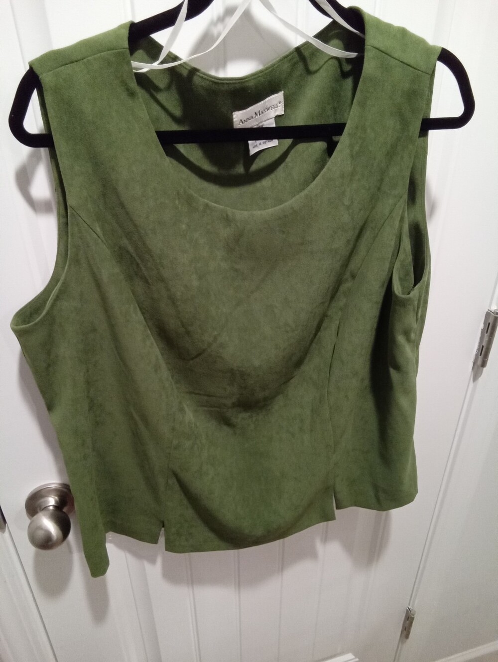 Vintage Anna Maxwell Plus Sz 18W Faux Suede Shell Strutured Tailoring Split Hem